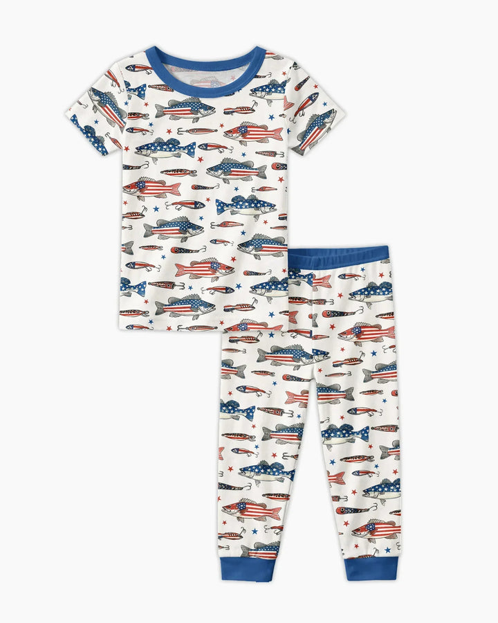 Hooked On Freedom Bamboo Two Piece Short Sleeve Pajama Set