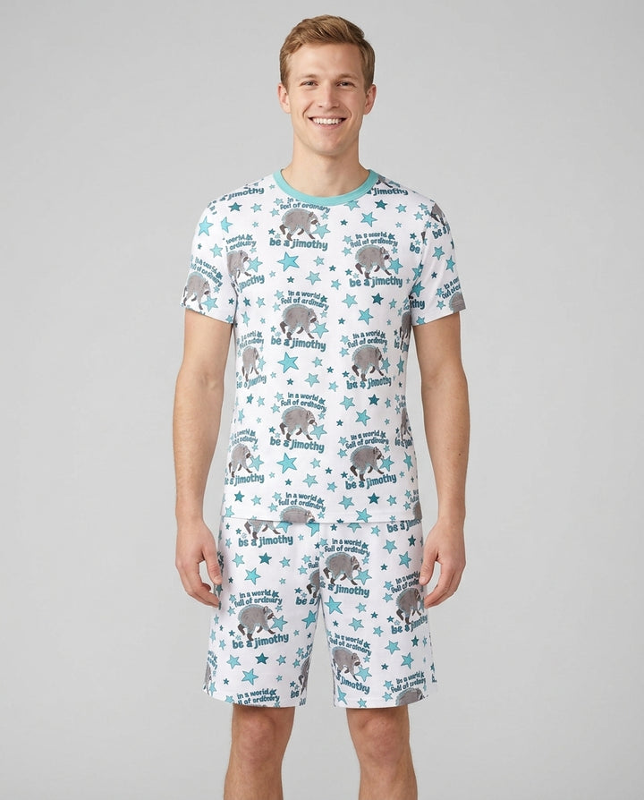 In A World Full Of Ordinary Be A Jimothy Bamboo Men Short Sleeve Short Pajama Set