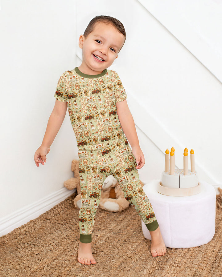 Template Bamboo Two Piece Short Sleeve Shorts Pyjamas Set