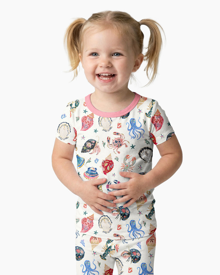 Preppy Coastal Bamboo Two Piece Short Sleeve Pajama Set