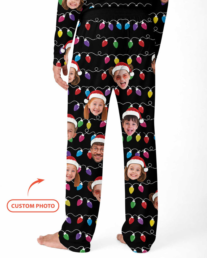 Custom Face Christmas Family Silly Xmas Leds Bamboo Men's Pajama Set