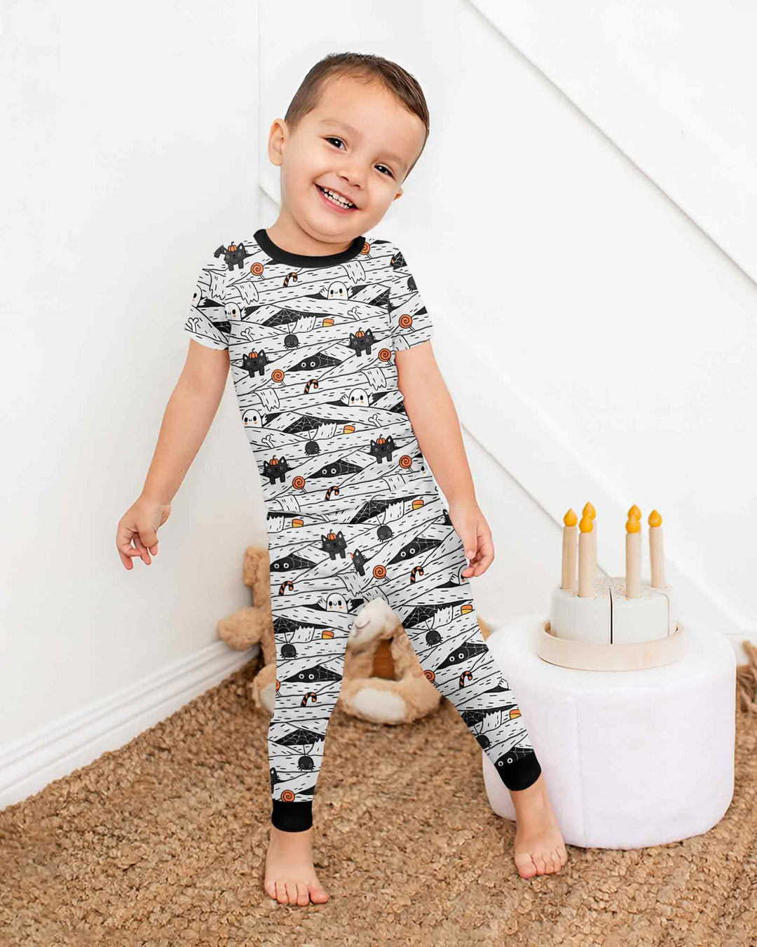 Little Mummy Crew Bamboo Two Piece Short Sleeve Pajama Set