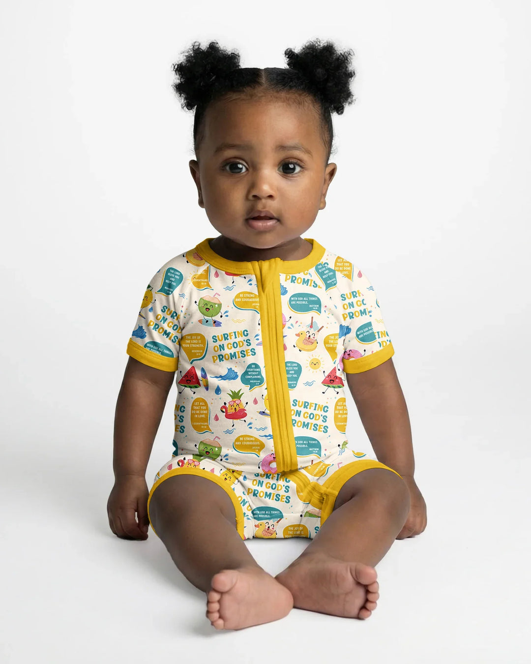 Summer Fruits Surfing On God's Promises Bamboo Shorty Zippy