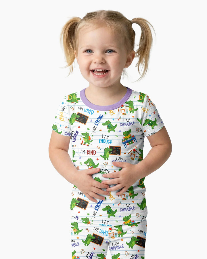 Brave Gator Days Bamboo Two Piece Short Sleeve Pajama Set