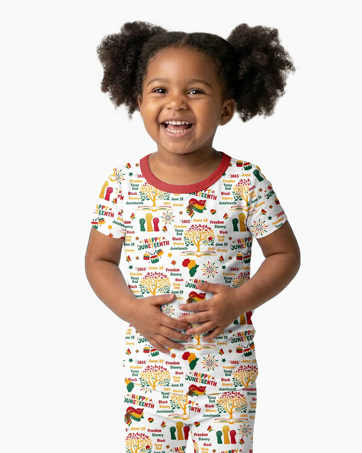 Happy Juneteenth Bamboo Two Piece Short Sleeve Pajama Set