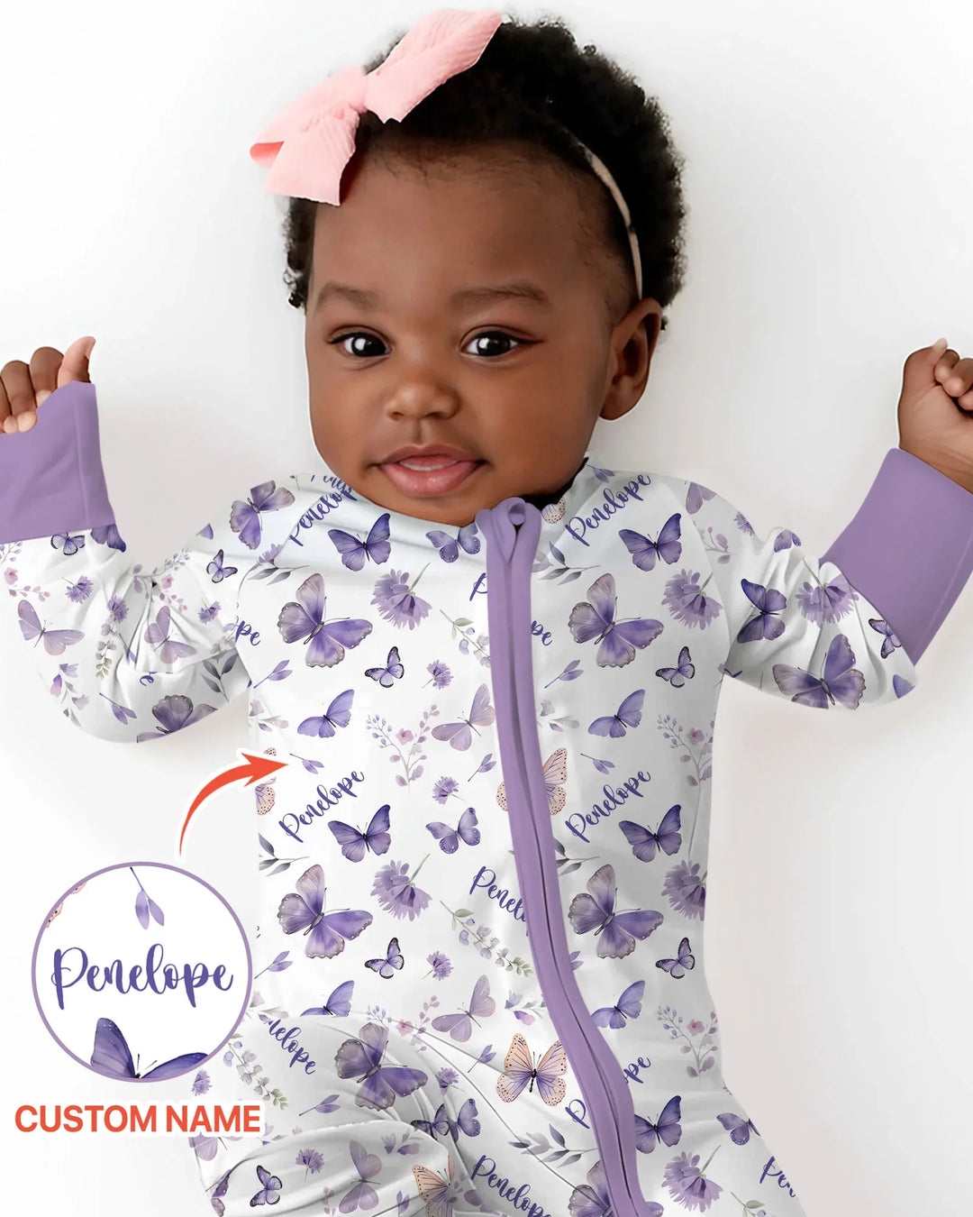 Custom Name Lilac Bloom Bamboo Convertible Zippy