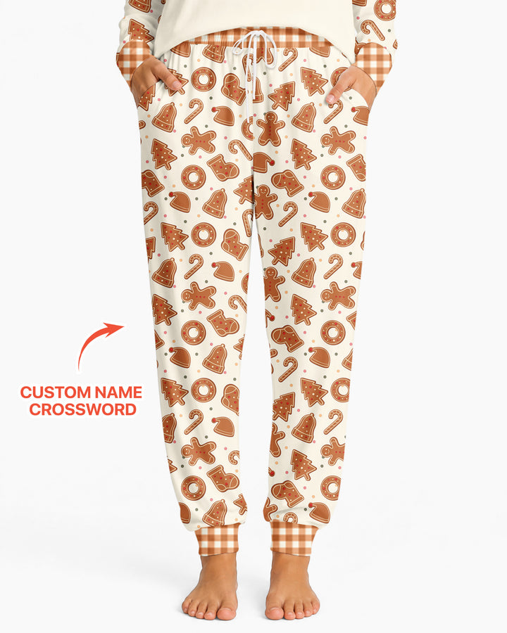 Custom Crossword Cookie Crew Bamboo Women Pajama Set