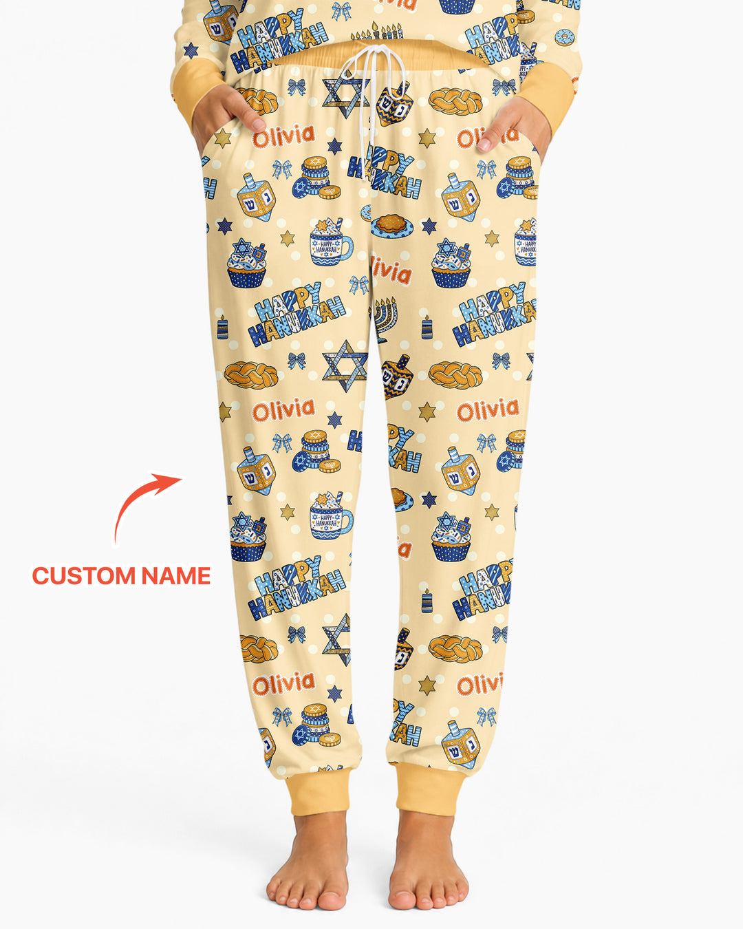 Custom Name Jewish Holiday Bamboo Women Pajama Set
