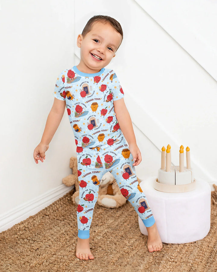 Sweet Sacred Moments Family Matching Bamboo Two Piece Short Sleeve Pajama Set