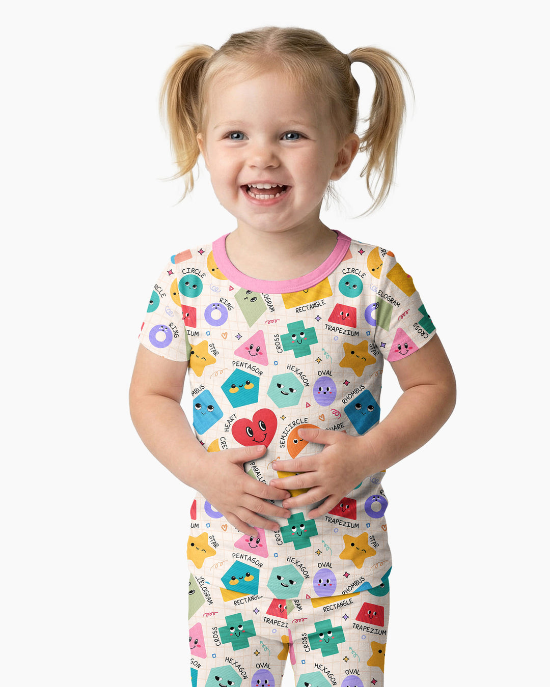 Happy Shape Squad Family Matching Bamboo Two Piece Short Sleeve Pajama Set