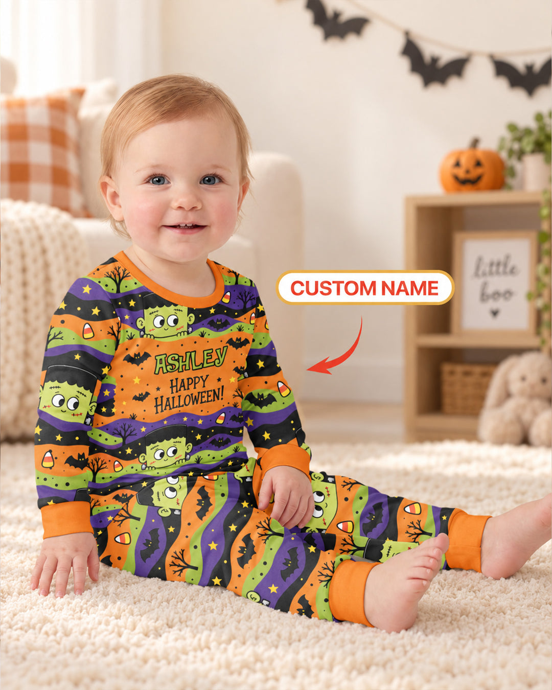 Eek Halloween Bamboo Two Piece Long Sleeve Pajama Set