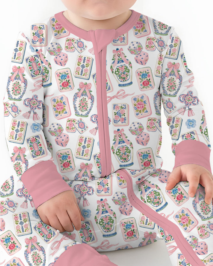 Chinoiserie Mahjong Mommy & Me Matching Bamboo Convertible Zippy