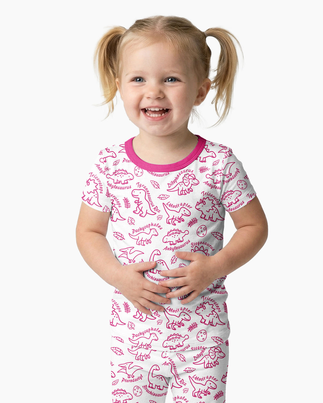 Dinosaur Park Bamboo Two Piece Short Sleeve Pajama Set