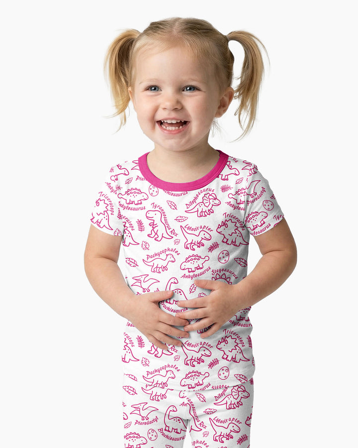 Dinosaur Park Bamboo Two Piece Short Sleeve Pajama Set