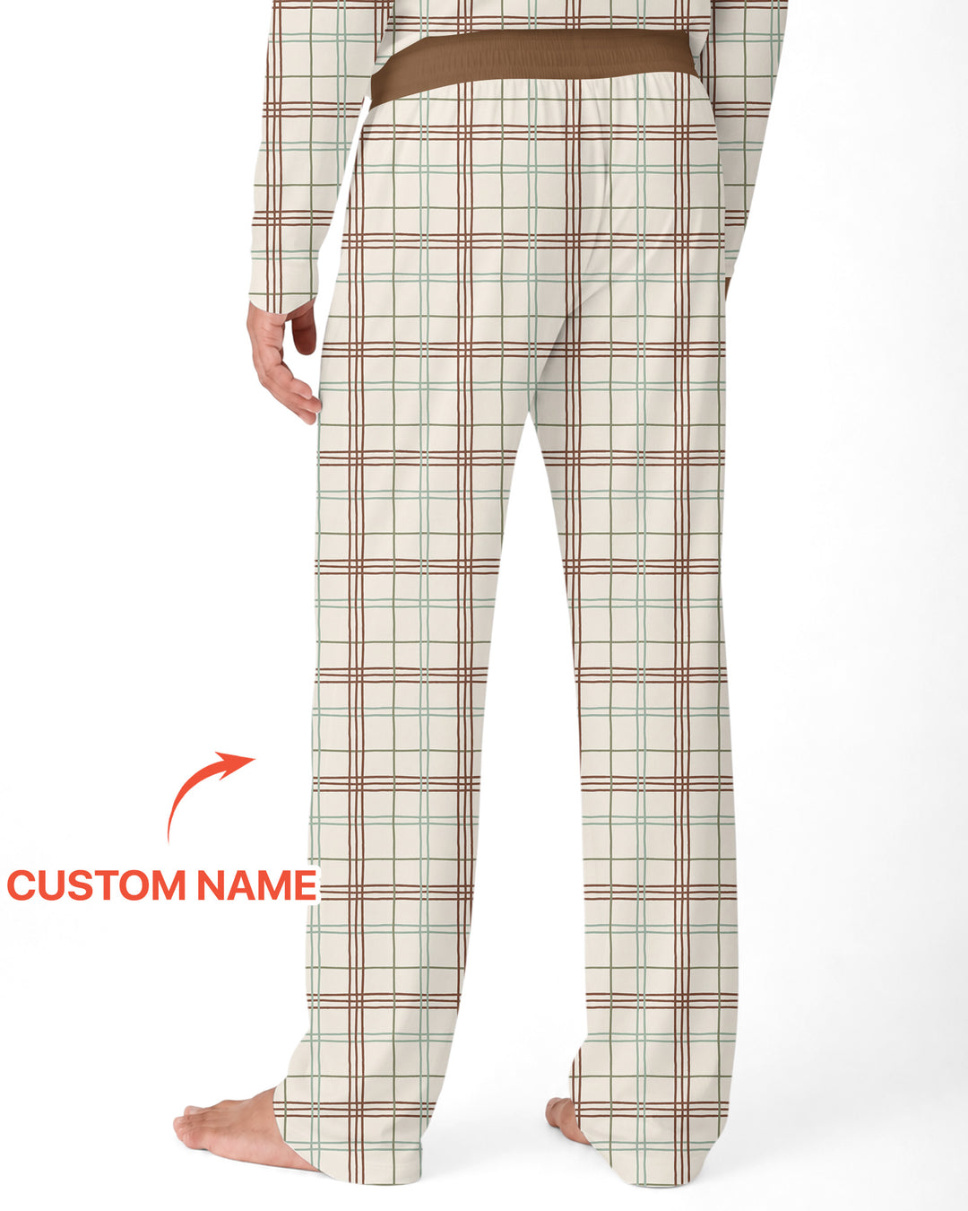 Custom Name Vintage Deck The Halls Bamboo Men's Pajama Set