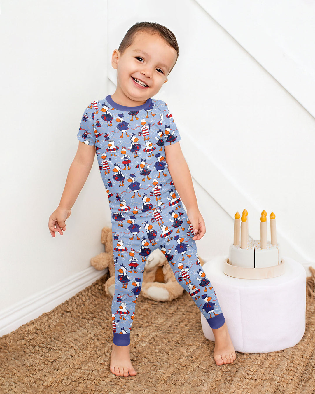Freedom Floaties Family Matching Bamboo Two Piece Short Sleeve Pajama Set