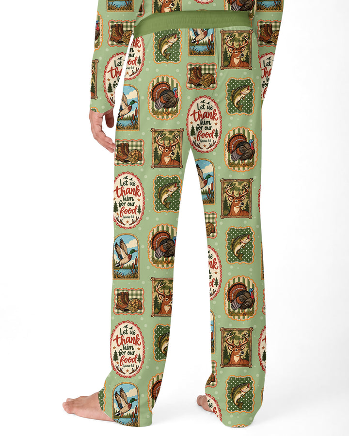 Hunting Let Us Thank Him For Our Food Bamboo Men's Pajama Set