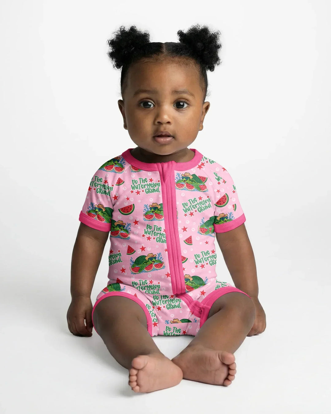 Watermelon Turtle Family Matching Bamboo Shorty Zippy