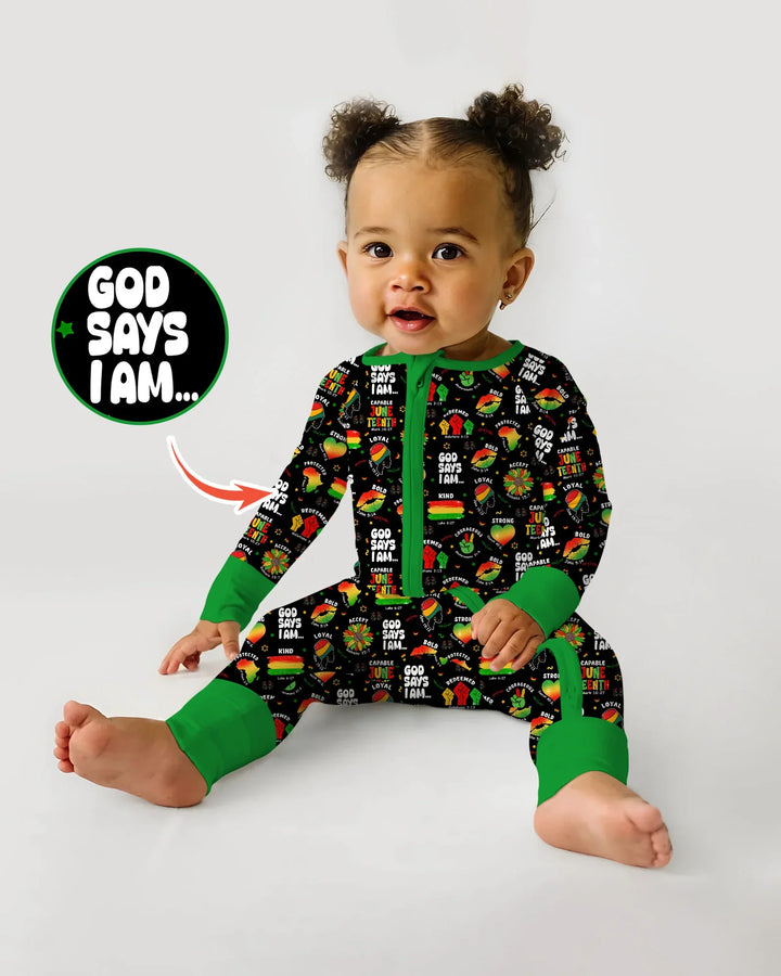 God Says I Am Juneteenth Blessings Bamboo Convertible Zippy