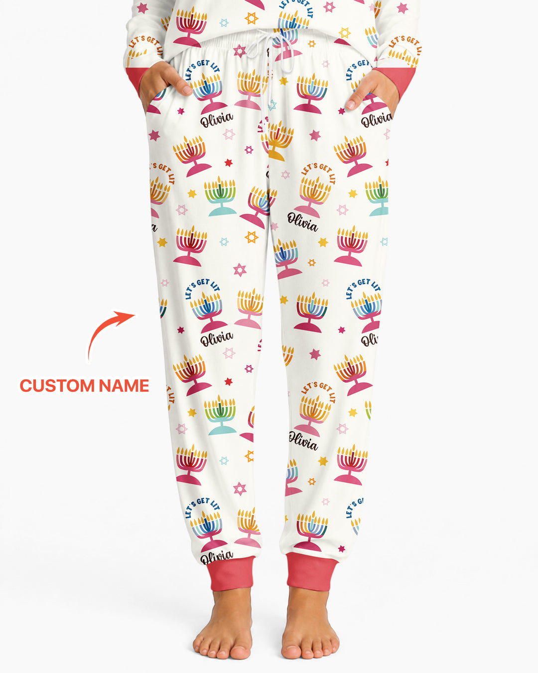 Let's Get Lit Hanukkah Bamboo Women Pajama Set