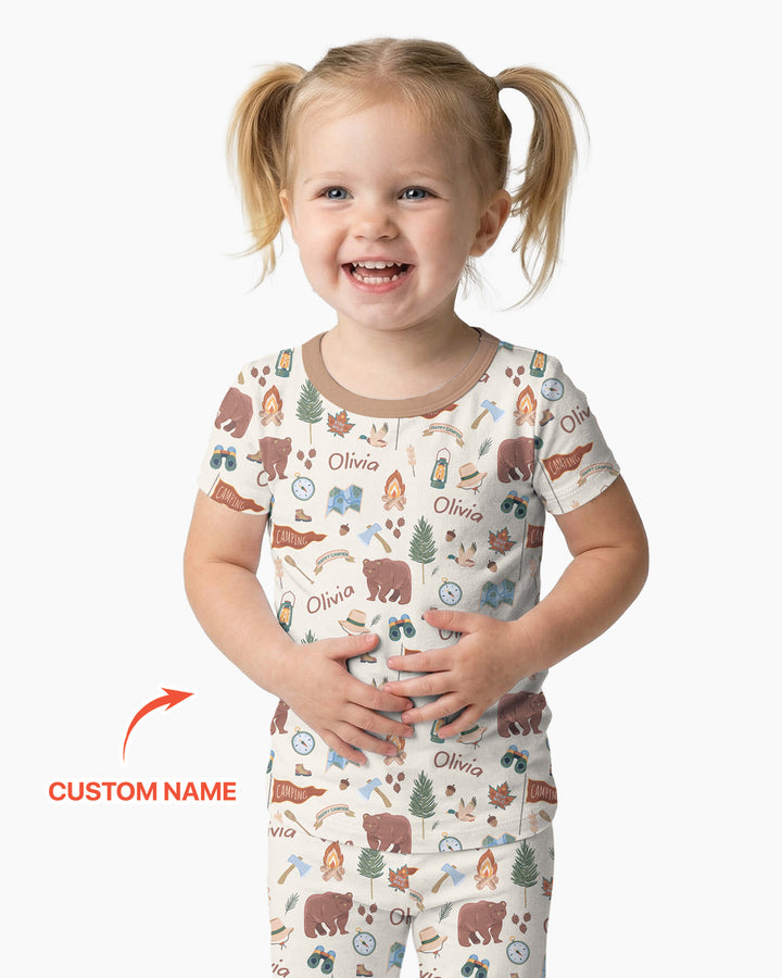 CUSTOM Template Bamboo Two Piece Short Sleeve Pyjamas Set