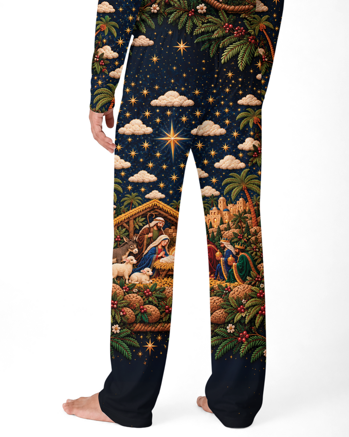 O Holy Night Family Matching Bamboo Men's Pajama Set
