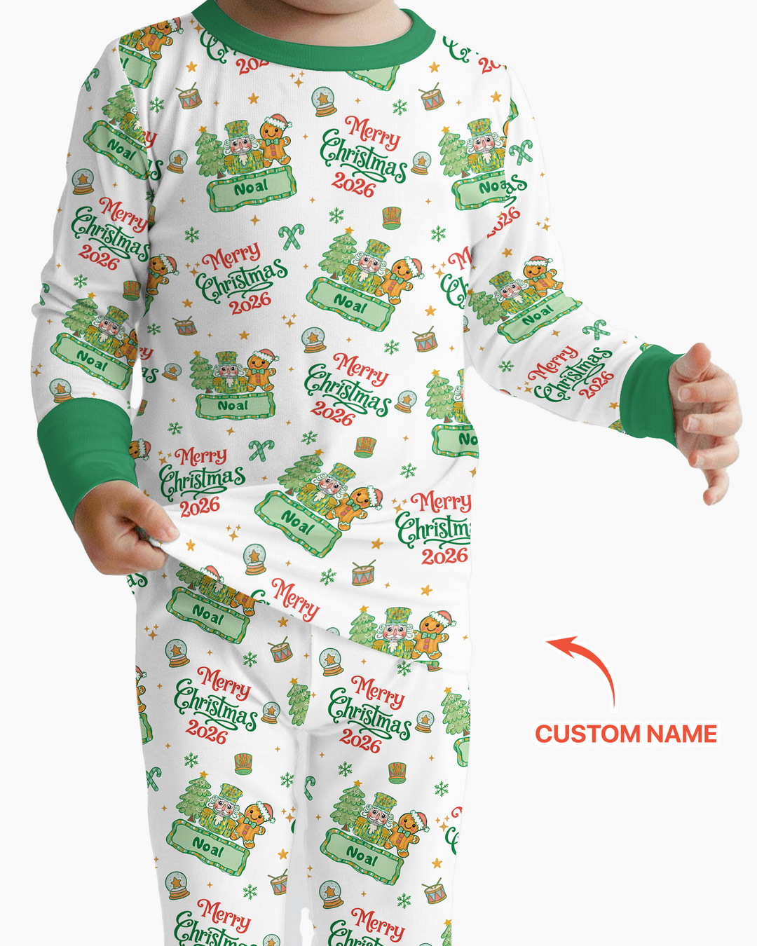 Custom Name Nutcracker Christmas Tale Bamboo Two Piece Long Sleeve Pajama Set