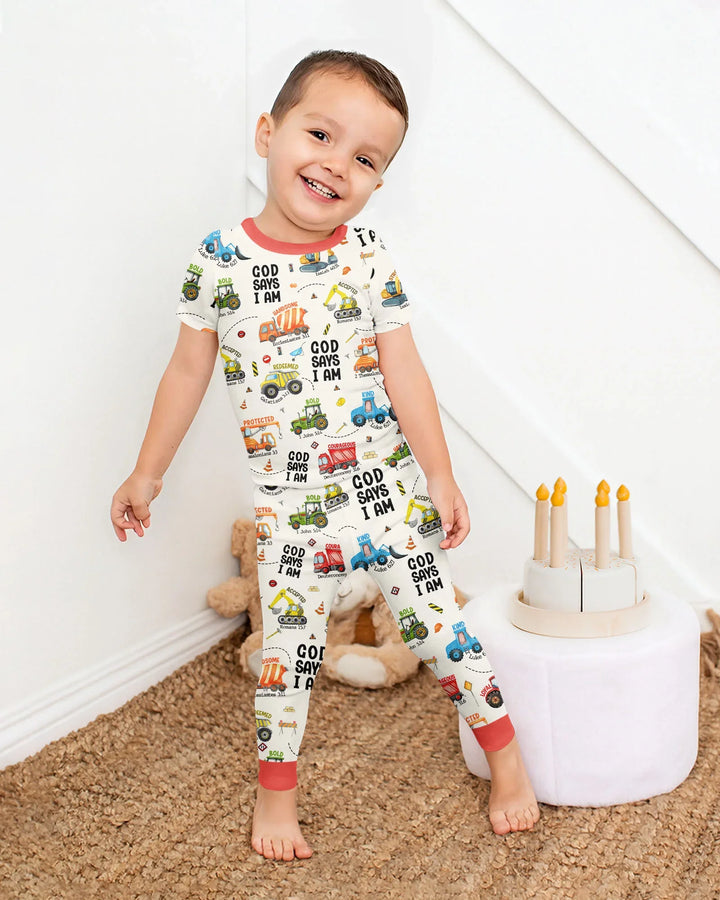 God Says I Am Bamboo Two Piece Short Sleeve Pajama Set
