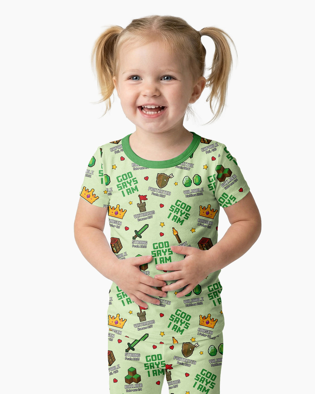 Christian Gamer Bamboo Two Piece Short Sleeve Pajama Set
