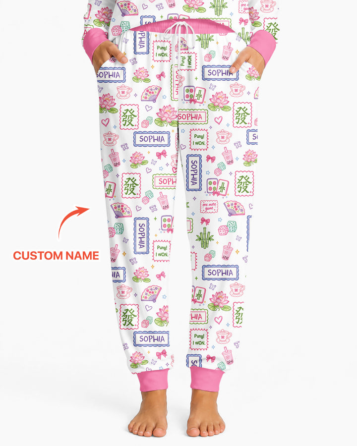 Personalized Preppy Mahjong  Bamboo Women Pajama Set