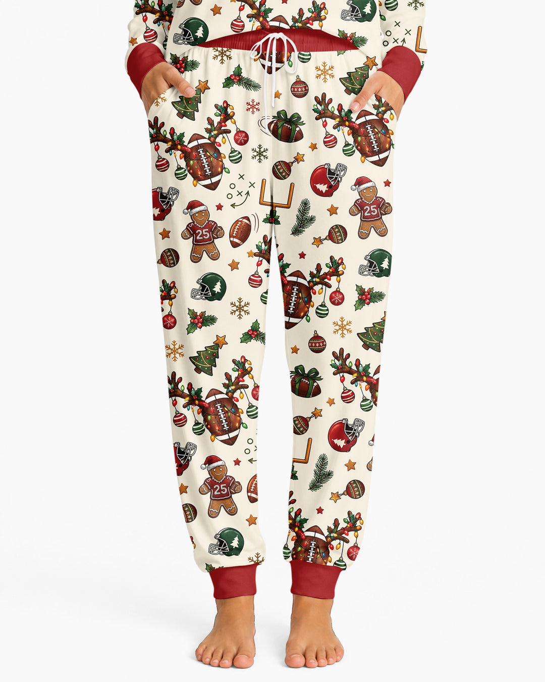 Football Christmas Merry Kickmas Bamboo Women Pajama Set