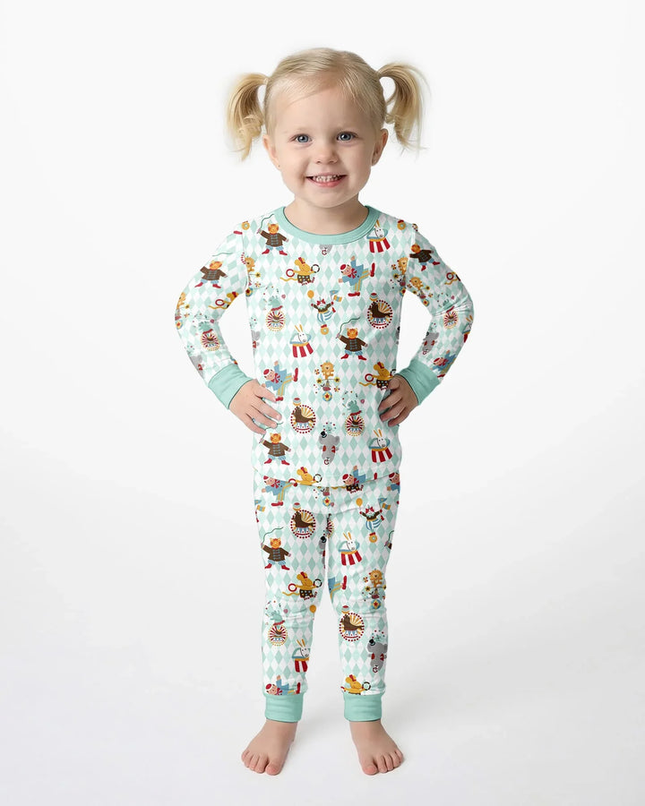 Circus Animal Bamboo Two Piece Long Sleeve Pajama Set