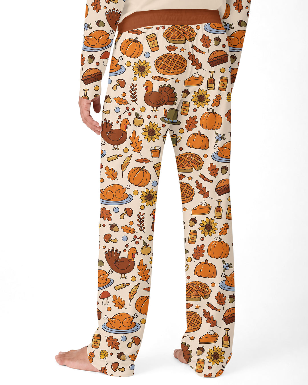 Funny Turkey on Thanksgiving Bamboo Men's Pajama Set
