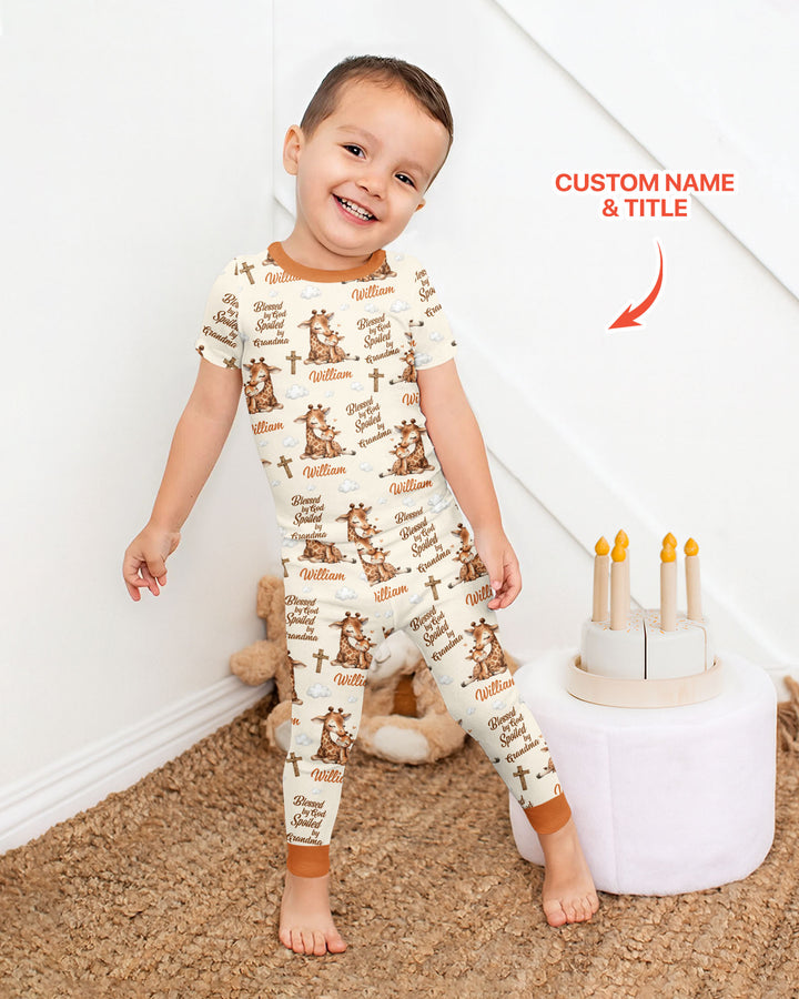 CUSTOM Template Bamboo Two Piece Short Sleeve Pyjamas Set