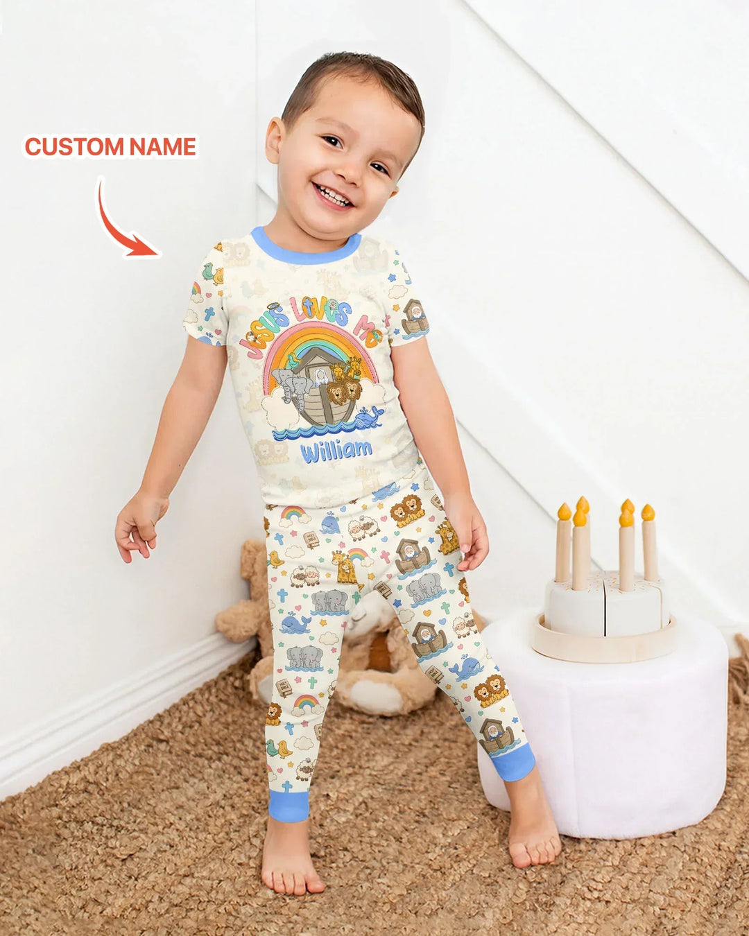 CUSTOM Template Bamboo Two Piece Short Sleeve Pyjamas Set