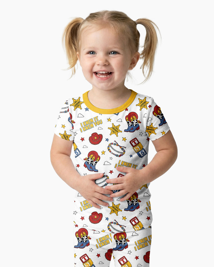 Little Cowgirl Bamboo Two Piece Short Sleeve Pajama Set