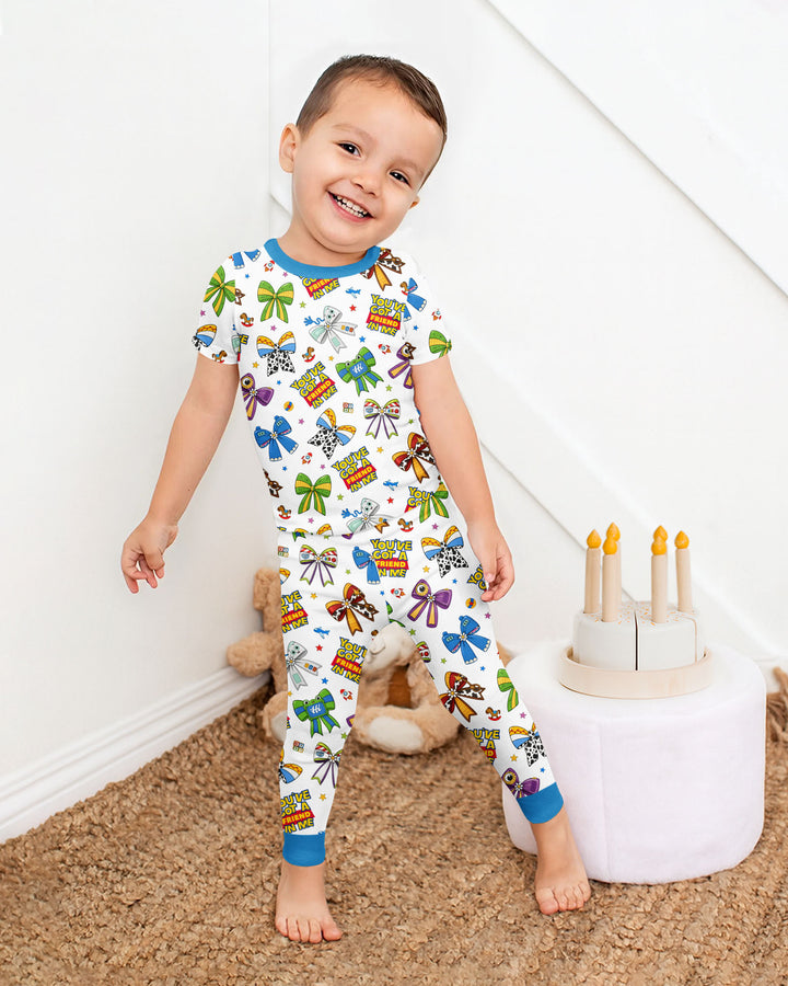 Magical Mirror Bow Bamboo Two Piece Short Sleeve Pajama Set