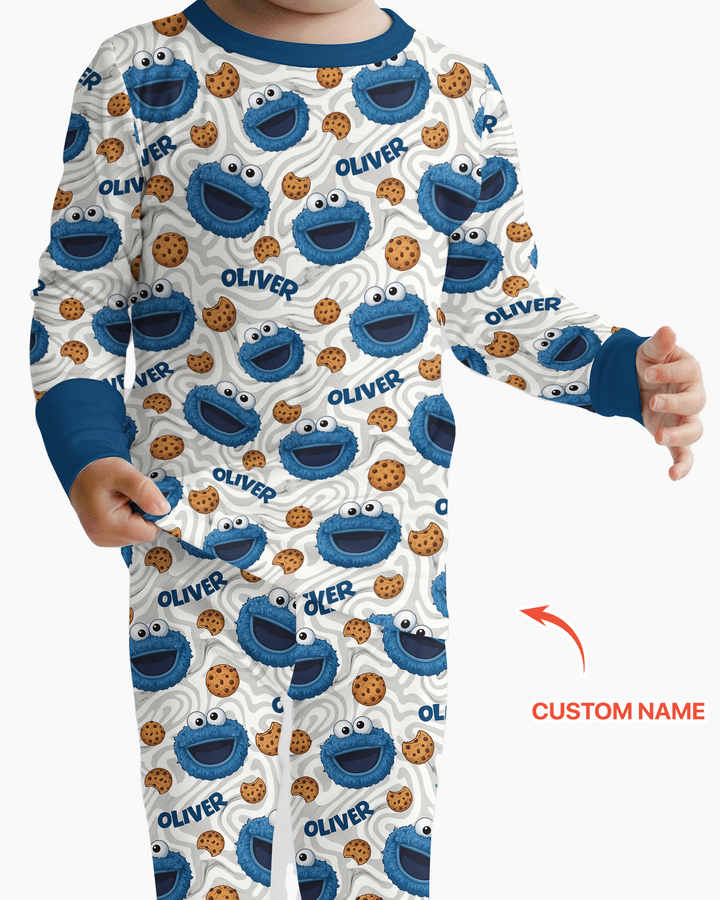 Funny Baby Cookie Bamboo Two Piece Long Sleeve Pajama Set