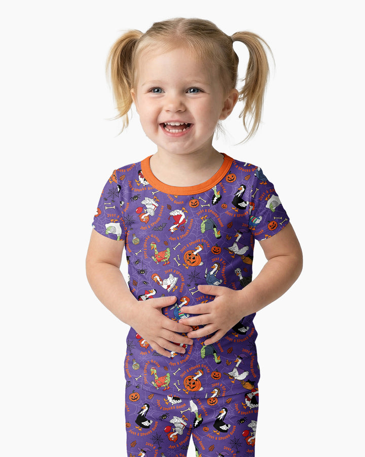Just A Spooky Goose Family Matching Bamboo Two Piece Short Sleeve Pajama Set