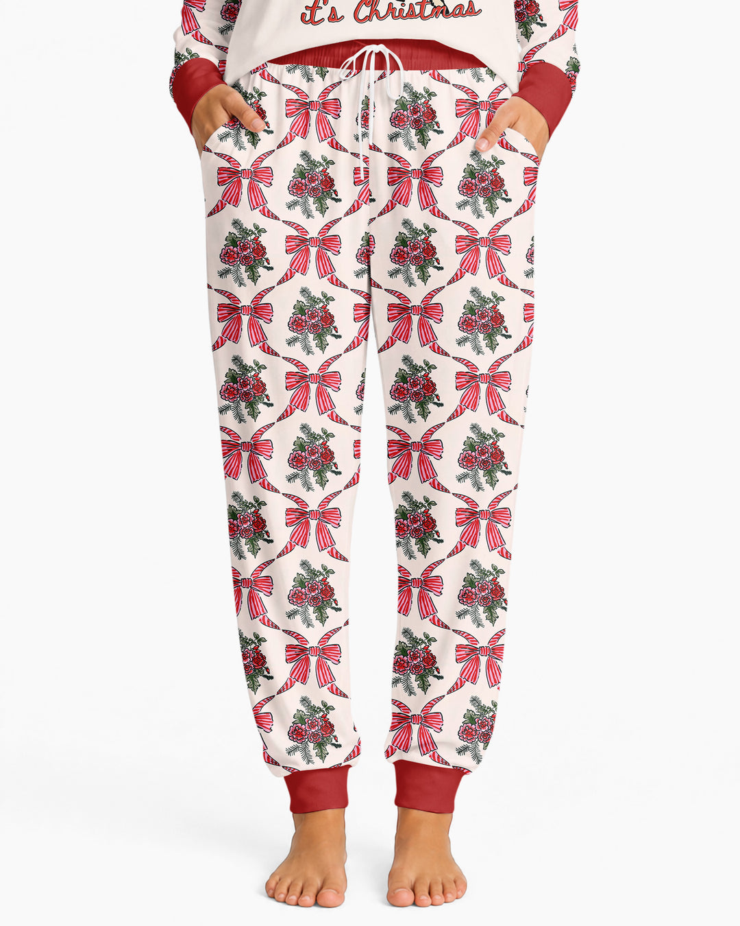 Vintage Oh Deer Christmas Bamboo Women Pajama Set