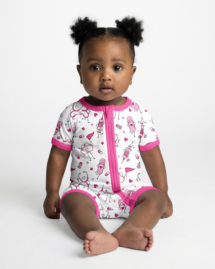 Cute Nurse Crew Bamboo Shorty Zippy