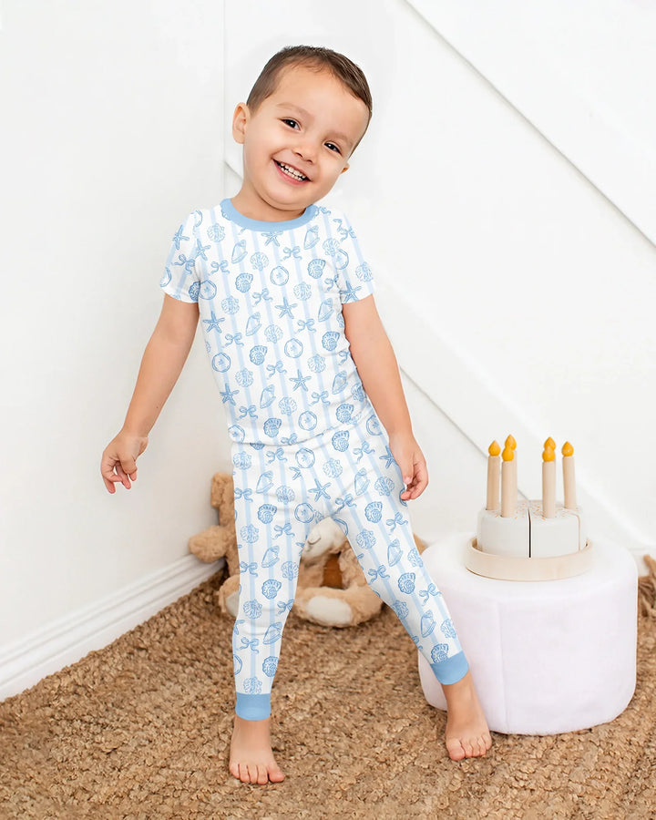 Coastal Keepsakes Family Matching Bamboo Two Piece Short Sleeve Pajama Set