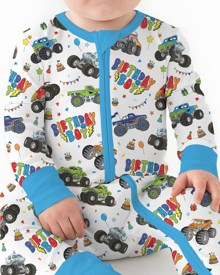 Monster Truck Birthday Boy Bamboo Convertible Zippy