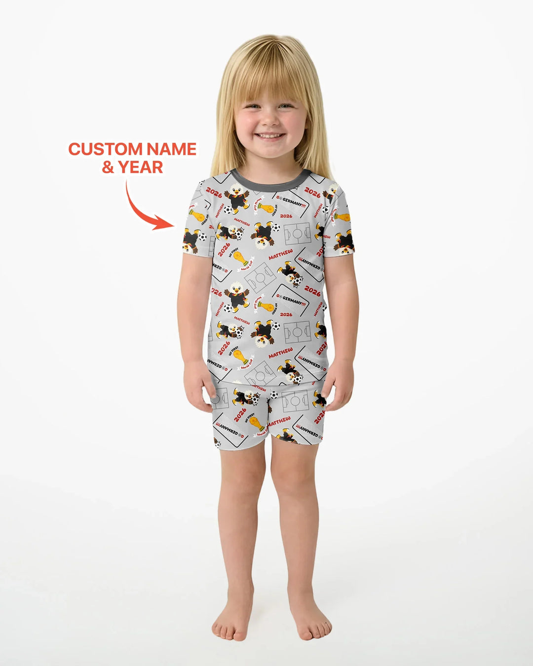 My First World Cup Bamboo Two Piece Short Sleeve Shorts Pajama Set