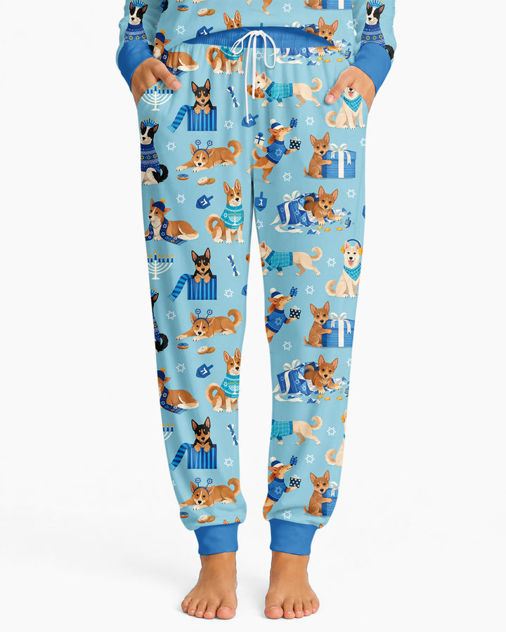 Hannukkah Protected by A Canaan Dog Bamboo Women Pajama Set