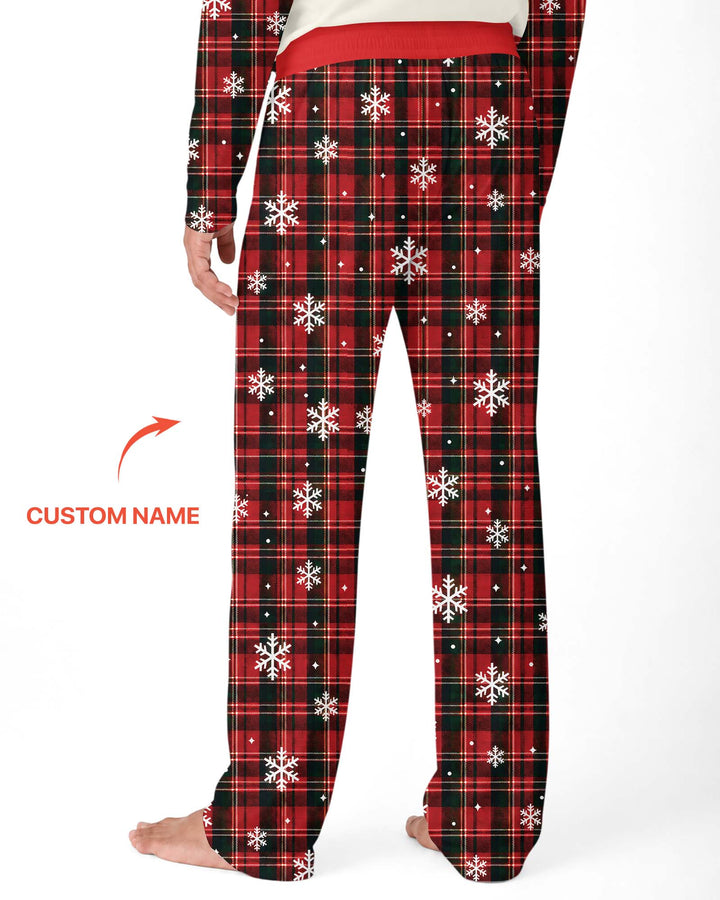 Cute Reindeer in Santa Hat Bamboo Men's Pajama Set