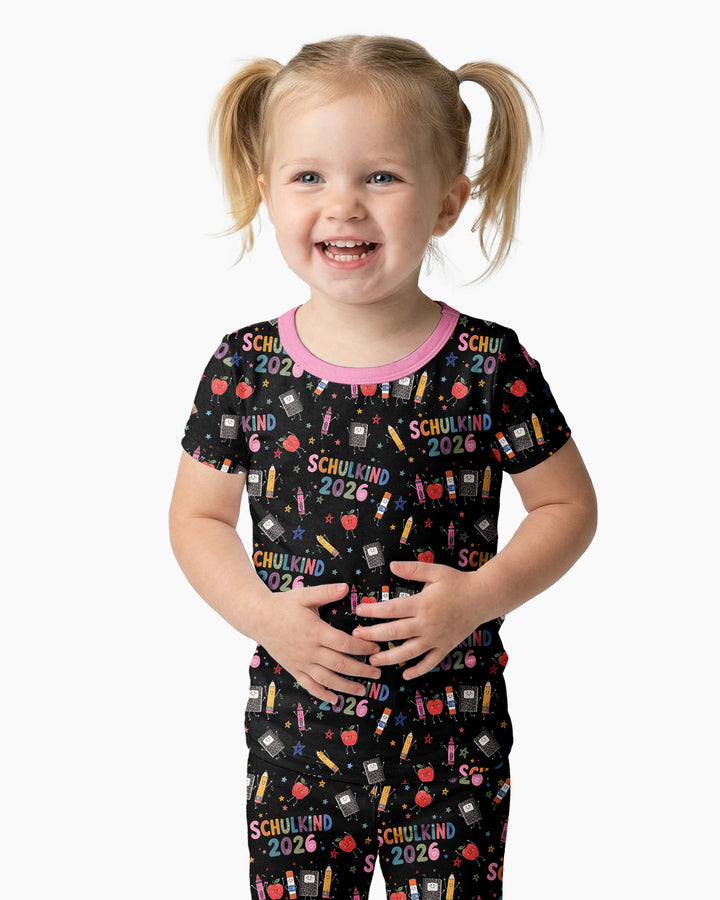 First Day Fun 2026 Bamboo Two Piece Short Sleeve Pajama Set