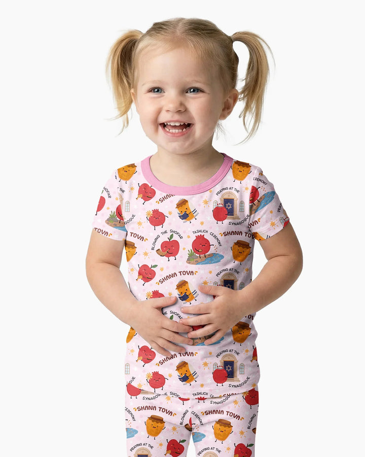 Sweet Sacred Moments Family Matching Bamboo Two Piece Short Sleeve Pajama Set