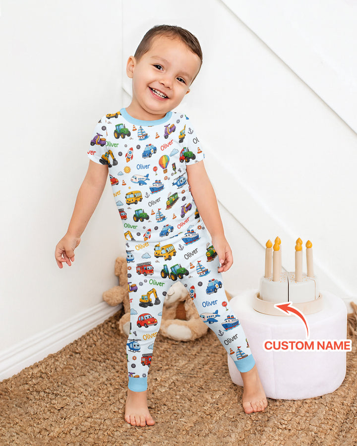 CUSTOM Template Bamboo Two Piece Short Sleeve Pyjamas Set