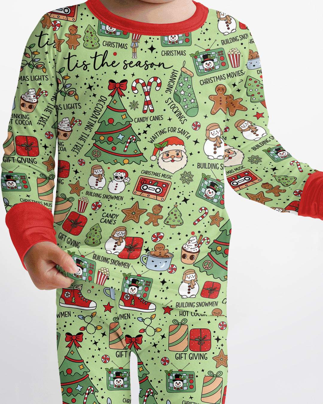 Christmas lights Bamboo Two Piece Long Sleeve Pajama Set